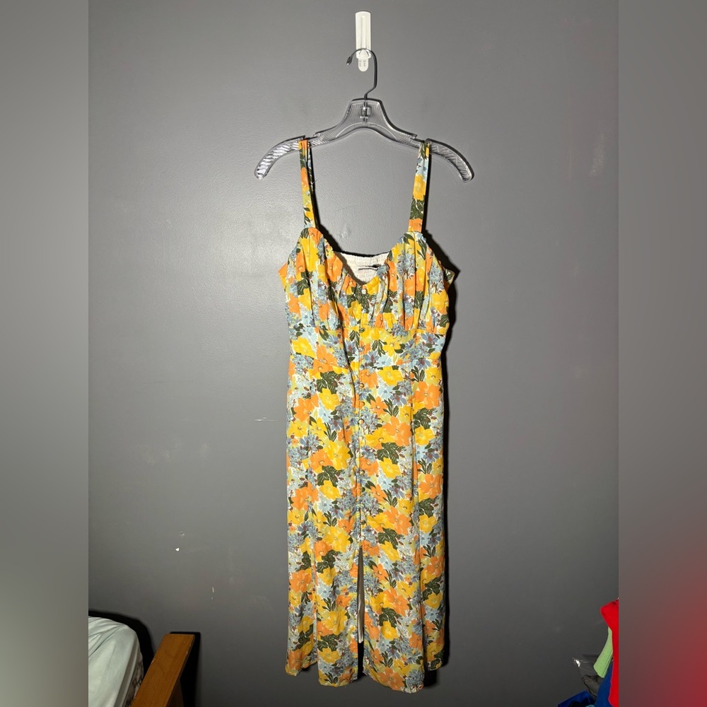 Abercrombie & Fitch Floral Button Midi Dress Women’s Size Large NWOT - Picture 2 of 5